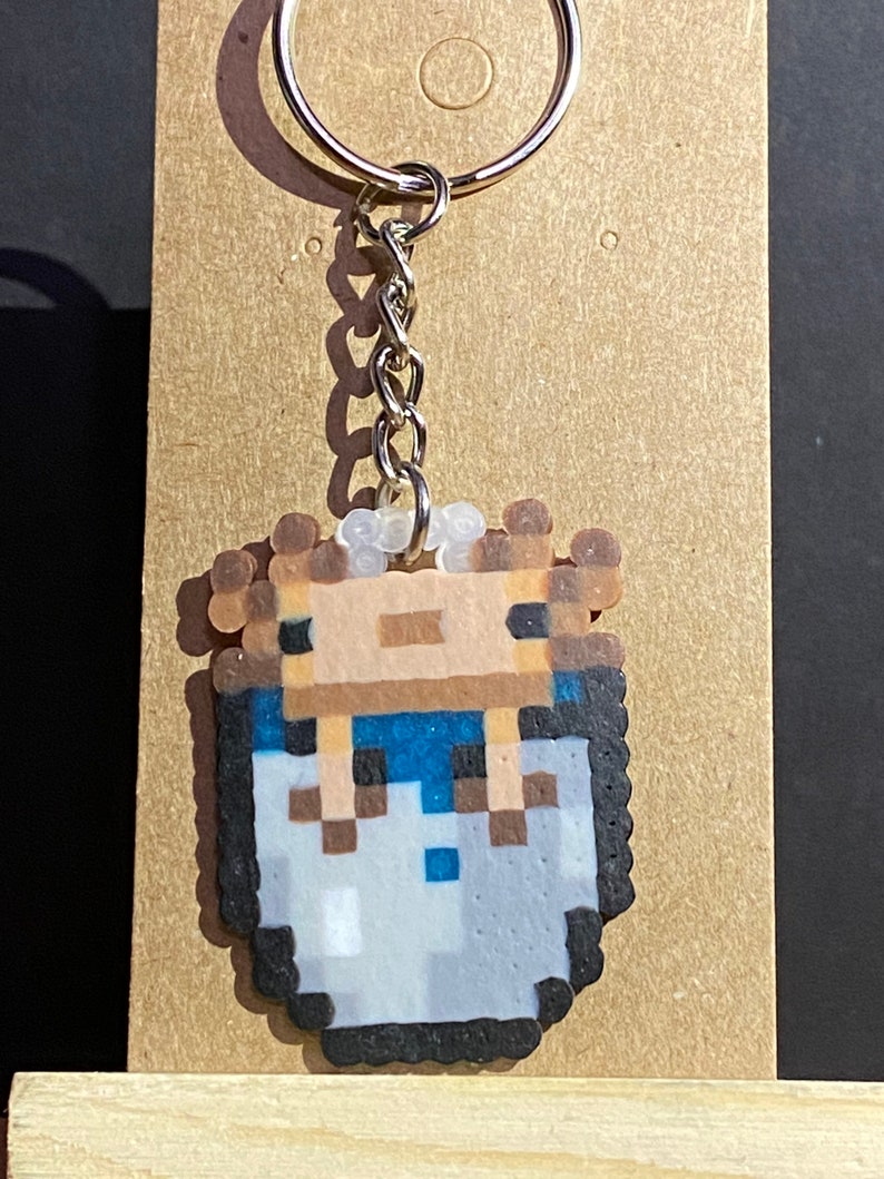 Minecraft Inspired Axolotl Perler Bead Keychain Etsy