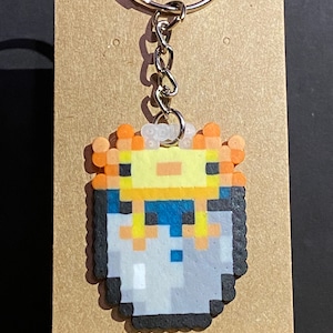 Minecraft Inspired Axolotl Perler Bead Keychain image 3