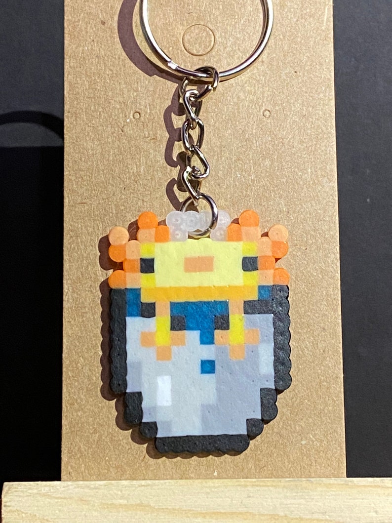 Minecraft Inspired Axolotl Perler Bead Keychain Etsy