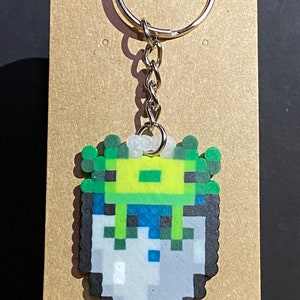Minecraft Inspired Axolotl Perler Bead Keychain image 7