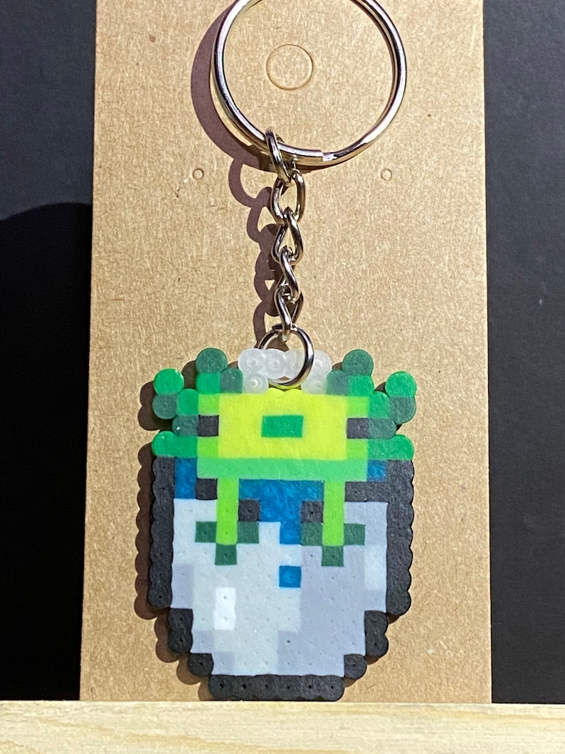 Minecraft Inspired Axolotl Perler Bead Keychain Etsy India