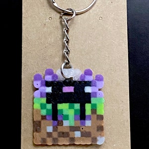 Minecraft Inspired Axolotl Perler Bead Keychain image 9