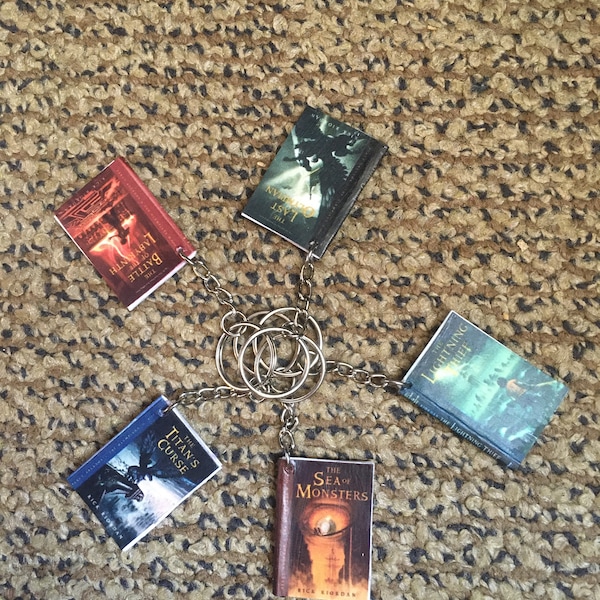 Percy Jackson and the Olympians Heroes of Olympus Book Keychains