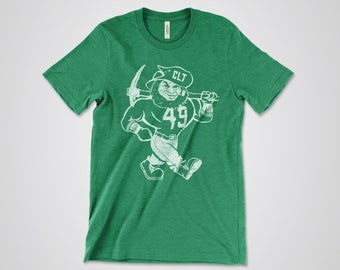 Charlotte 49ers Old School Mascot Tee | Dark Distressed T-shirt | Graphic Tee | Big Norm | Cotton Unisex Tee Shirt