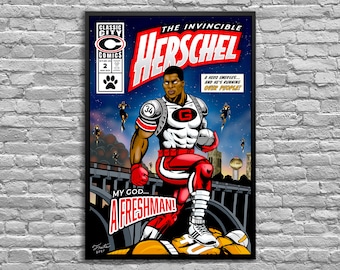 Herschel Walker Georgia Bulldogs Comic Print / Segunda edición / Ilustraciones originales / Póster de portada del cómic / Georgia Bulldogs