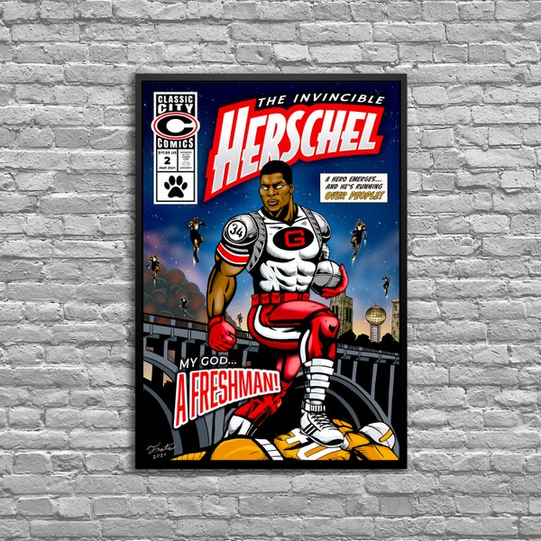 Herschel Walker Georgia Bulldogs Comic Print | Second Edition | Original Artwork | Comic Cover Poster | Georgia Bulldogs