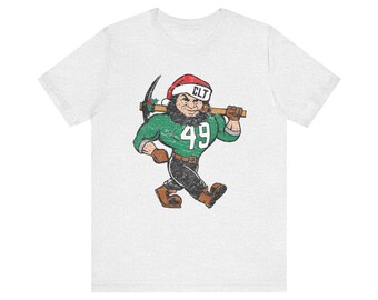 Camiseta con la mascota de los Charlotte 49ers, edición navideña / Camiseta navideña con efecto desgastado / Camiseta estampada / Big Norm / Camiseta unisex de algodón