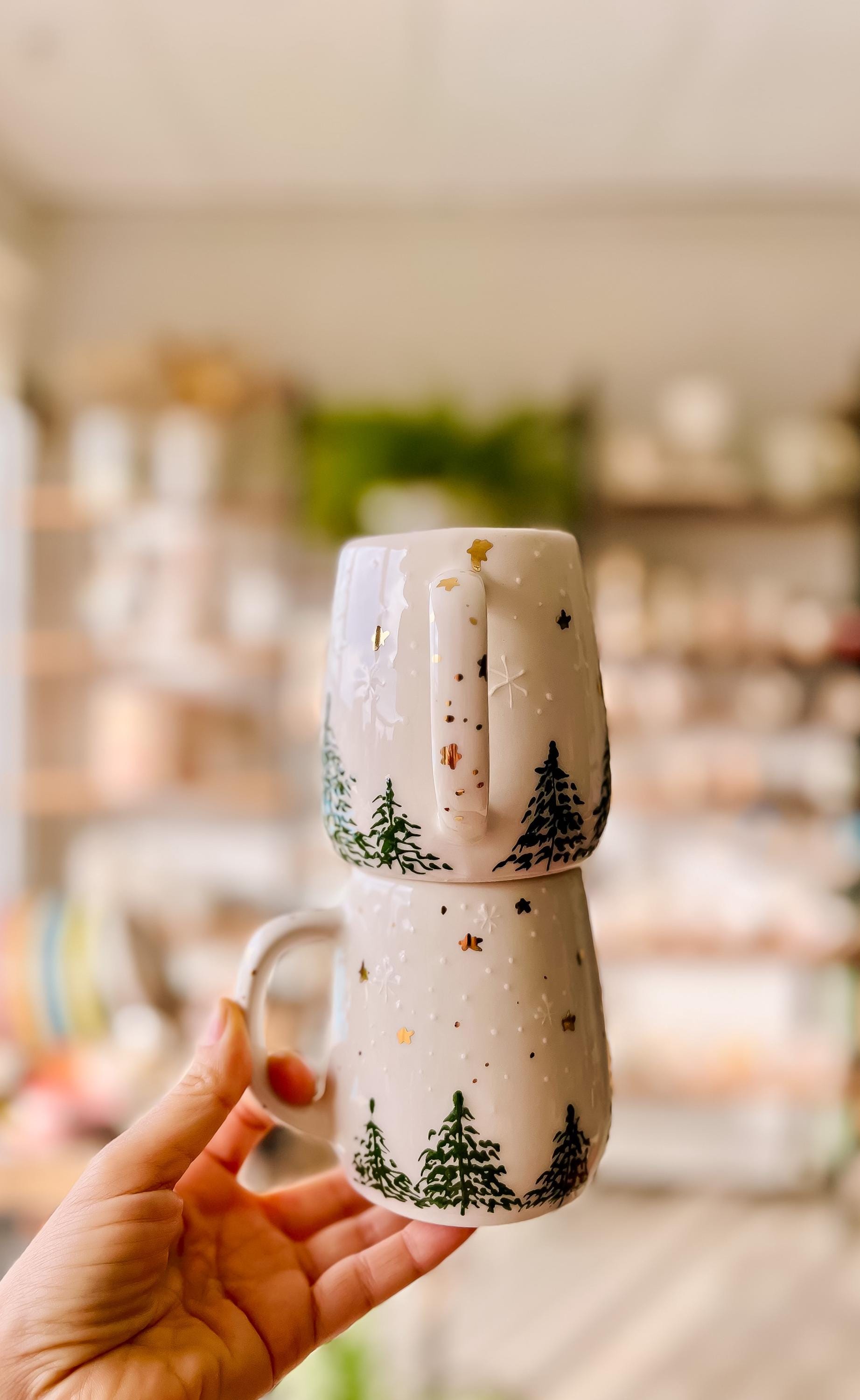 クリスマスツリー セラミック ゴールドマグ - Etsy 日本