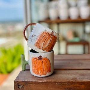 Stylish Ceramic Halloween Mug, Handmade Coffee Mug