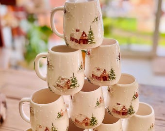 手作りの陶器製クリスマスツリーマグカップ、ゴールド - Etsy 日本