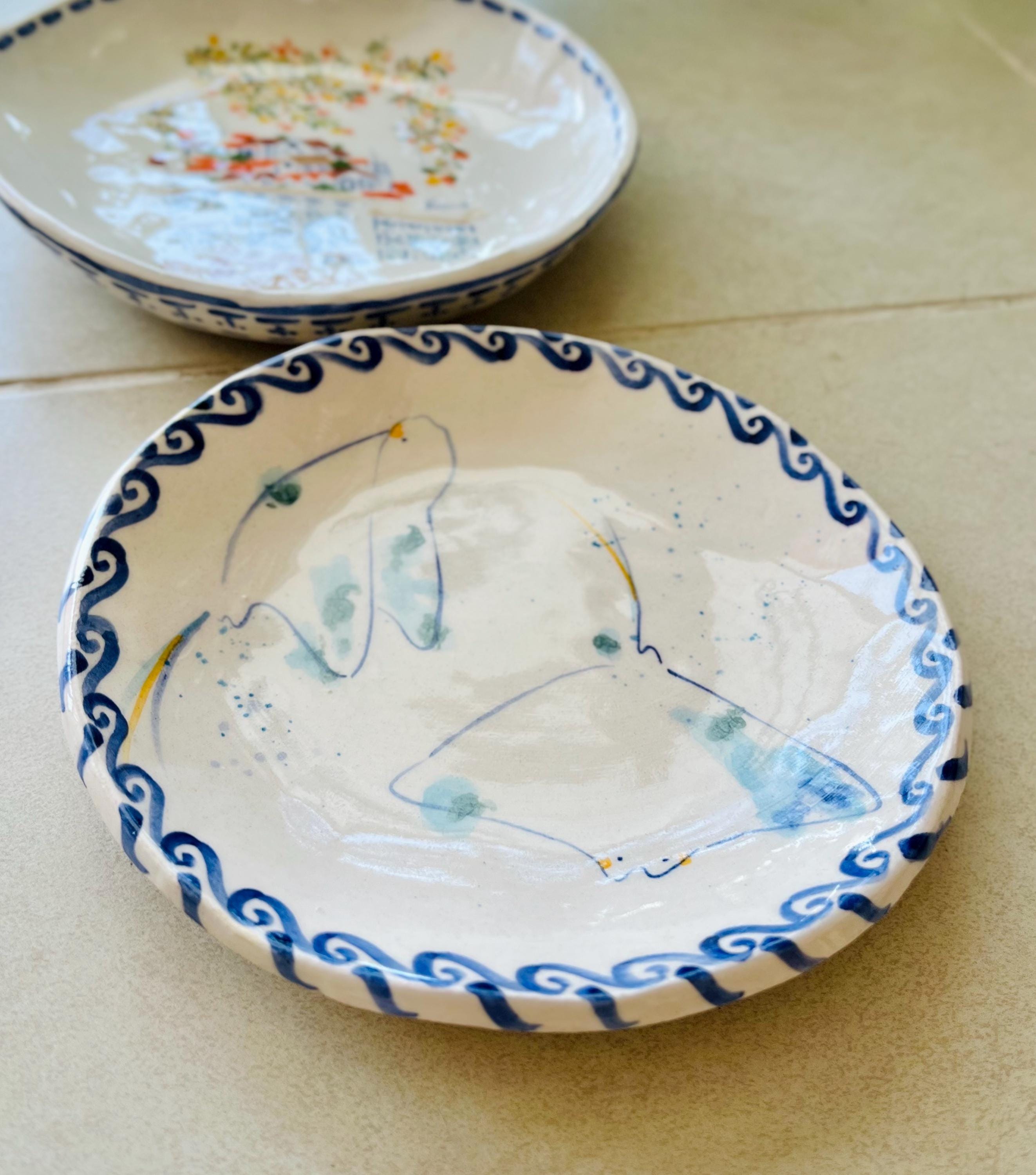Marine-mantaray Plate 20x3cms - Etsy
