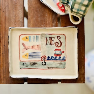 Sardines rectangular plate 20x15x1 cm