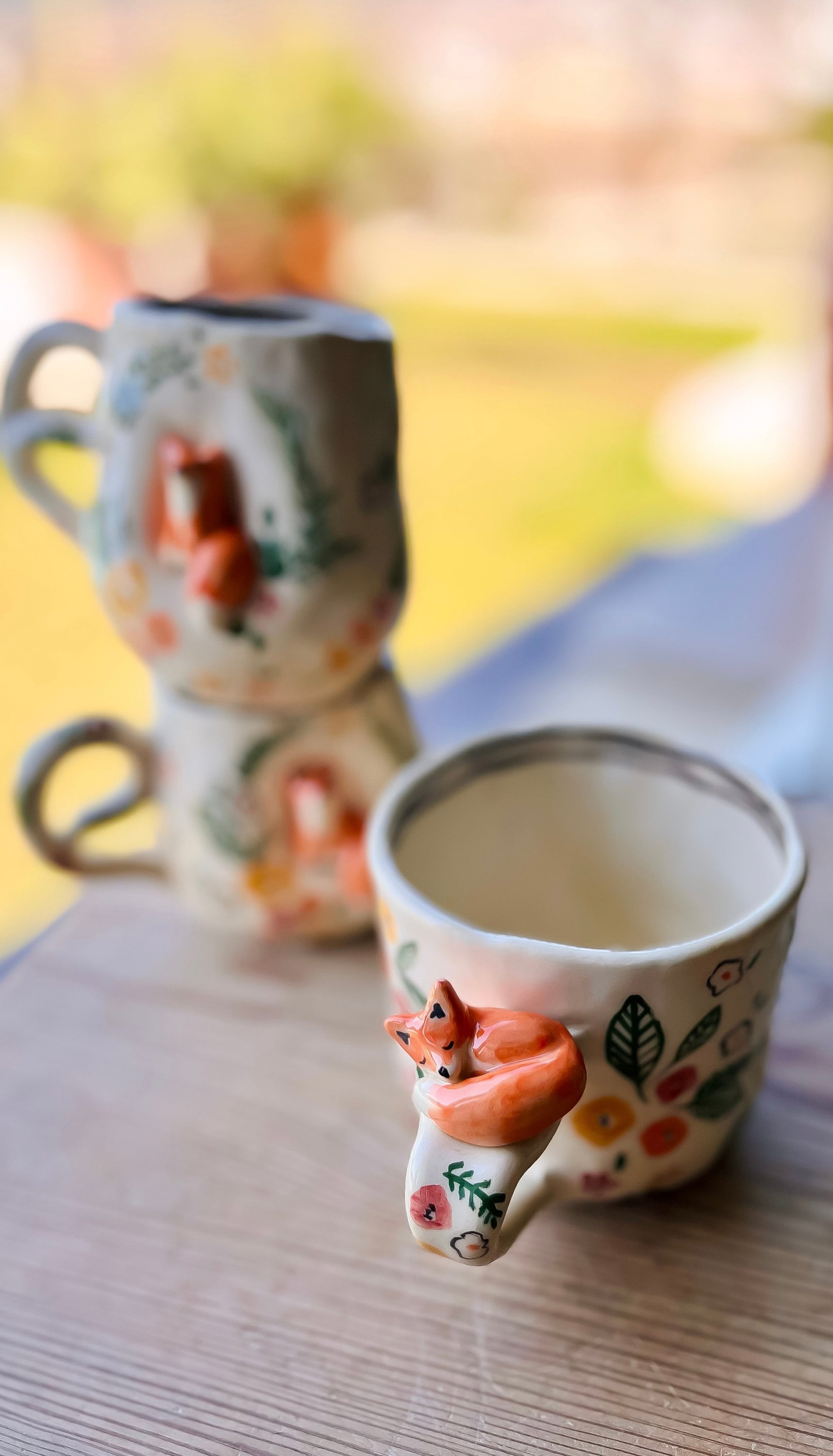 手作り陶器マグカップ：3Dフォックスディテール - Etsy 日本