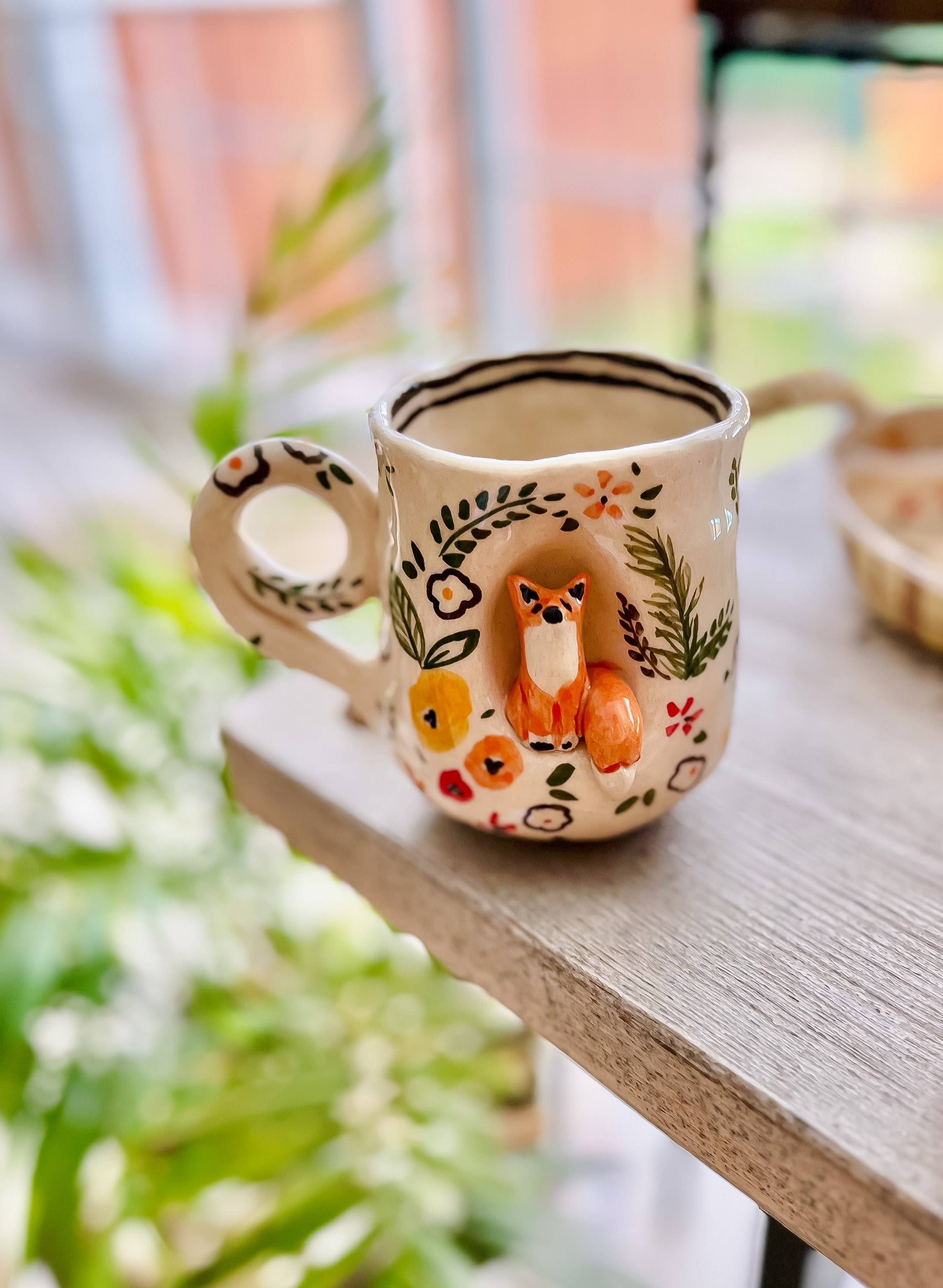 Handmade Ceramic Mug With Fox Detail - Etsy