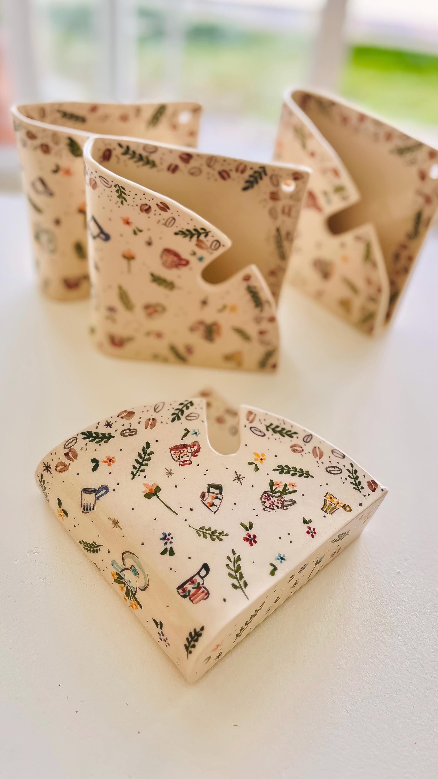 手作りの陶器製コーヒーフィルターホルダー - Etsy 日本
