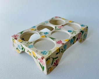 手作りの陶器製花柄エッグホルダー - Etsy 日本