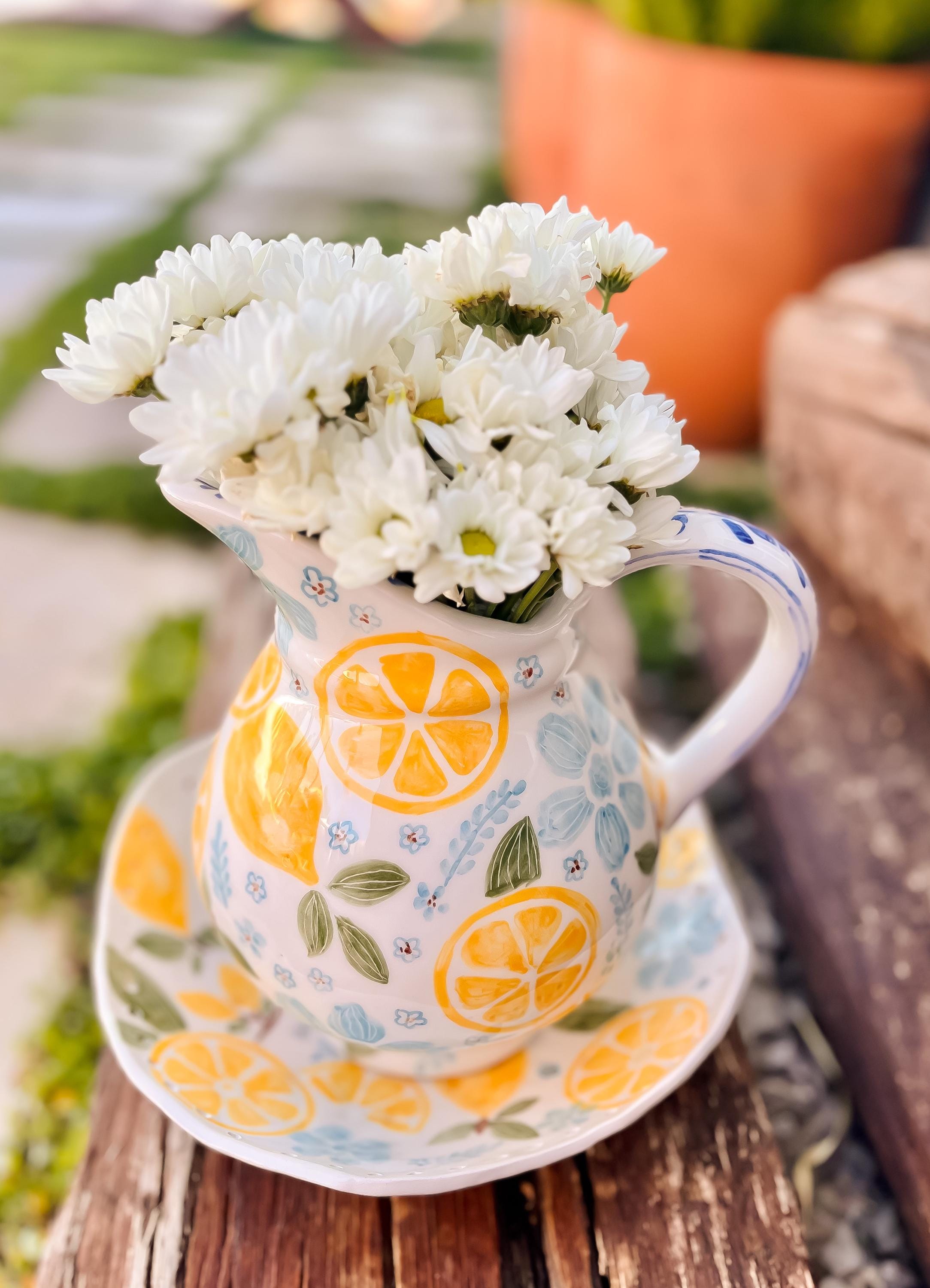 Handmade Ceramic Lemon Patterned Jug - Etsy