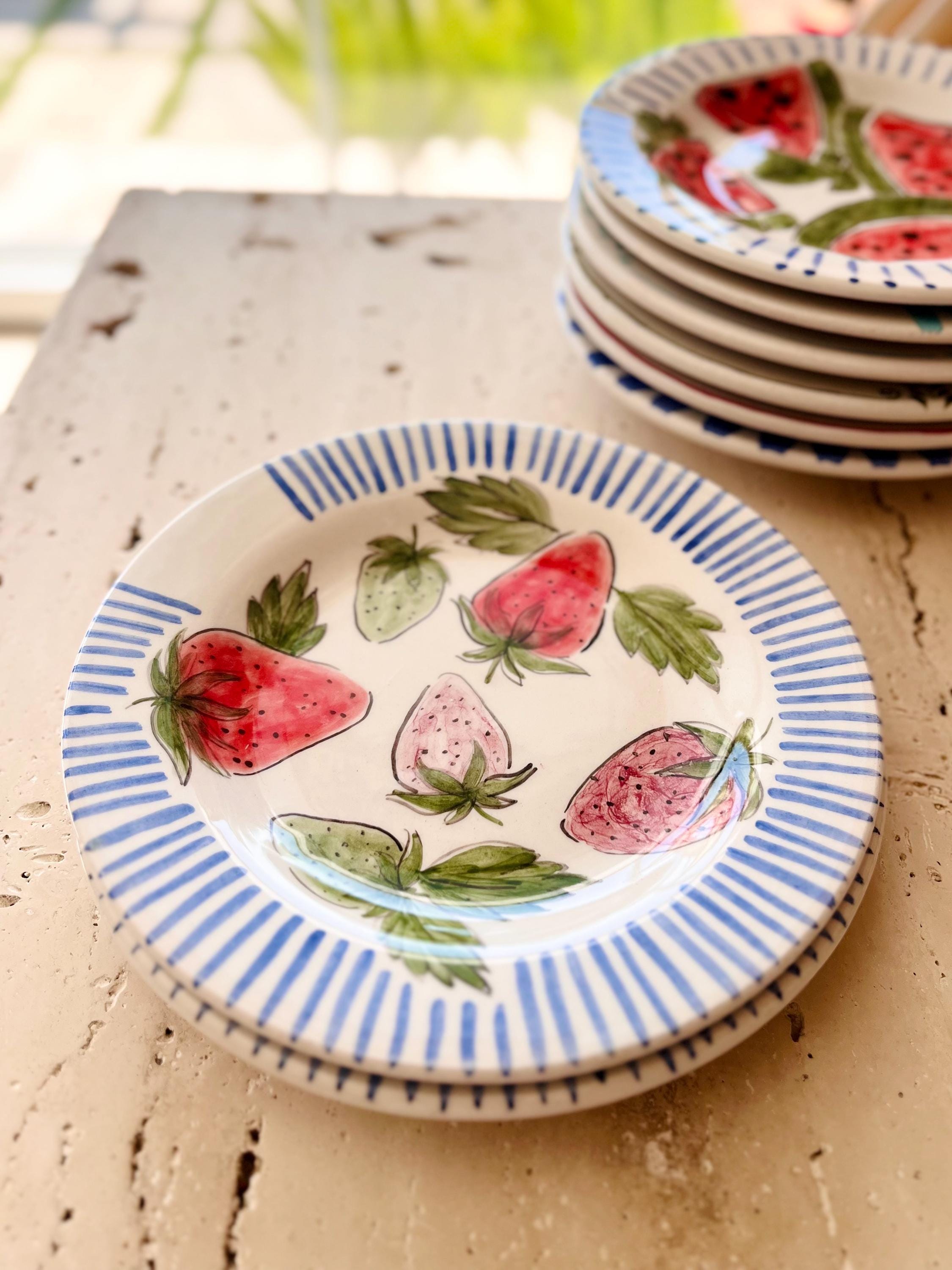 Strwbery Plates Handmade Strawberry Plate - Etsy