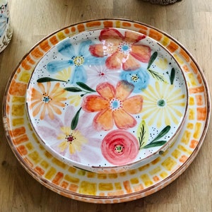 Handmade Ceramic Floral Plate