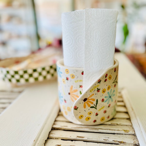 Handmade Ceramic Paper Towel Holder