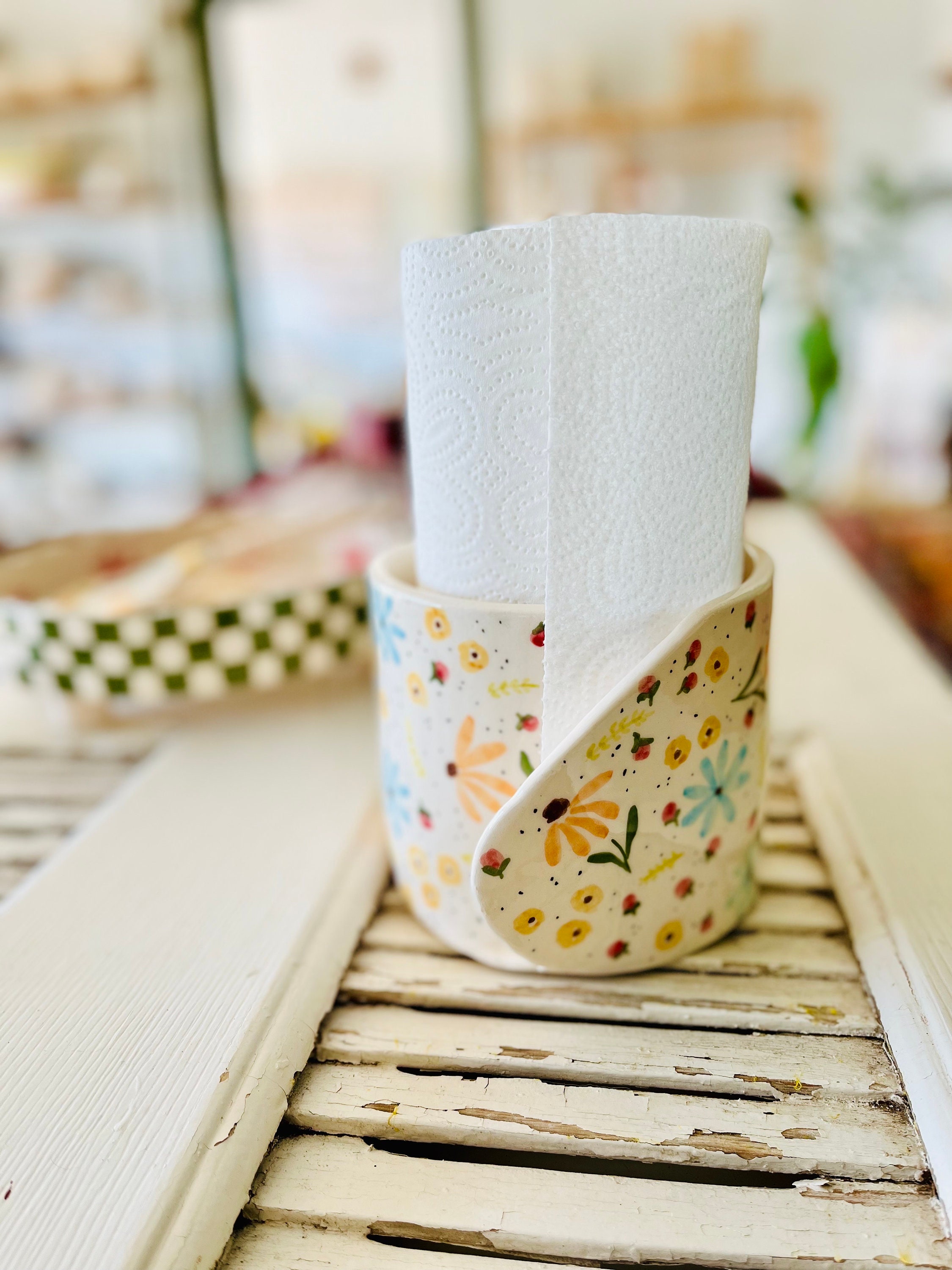 Handmade Ceramic Paper Towel Holder