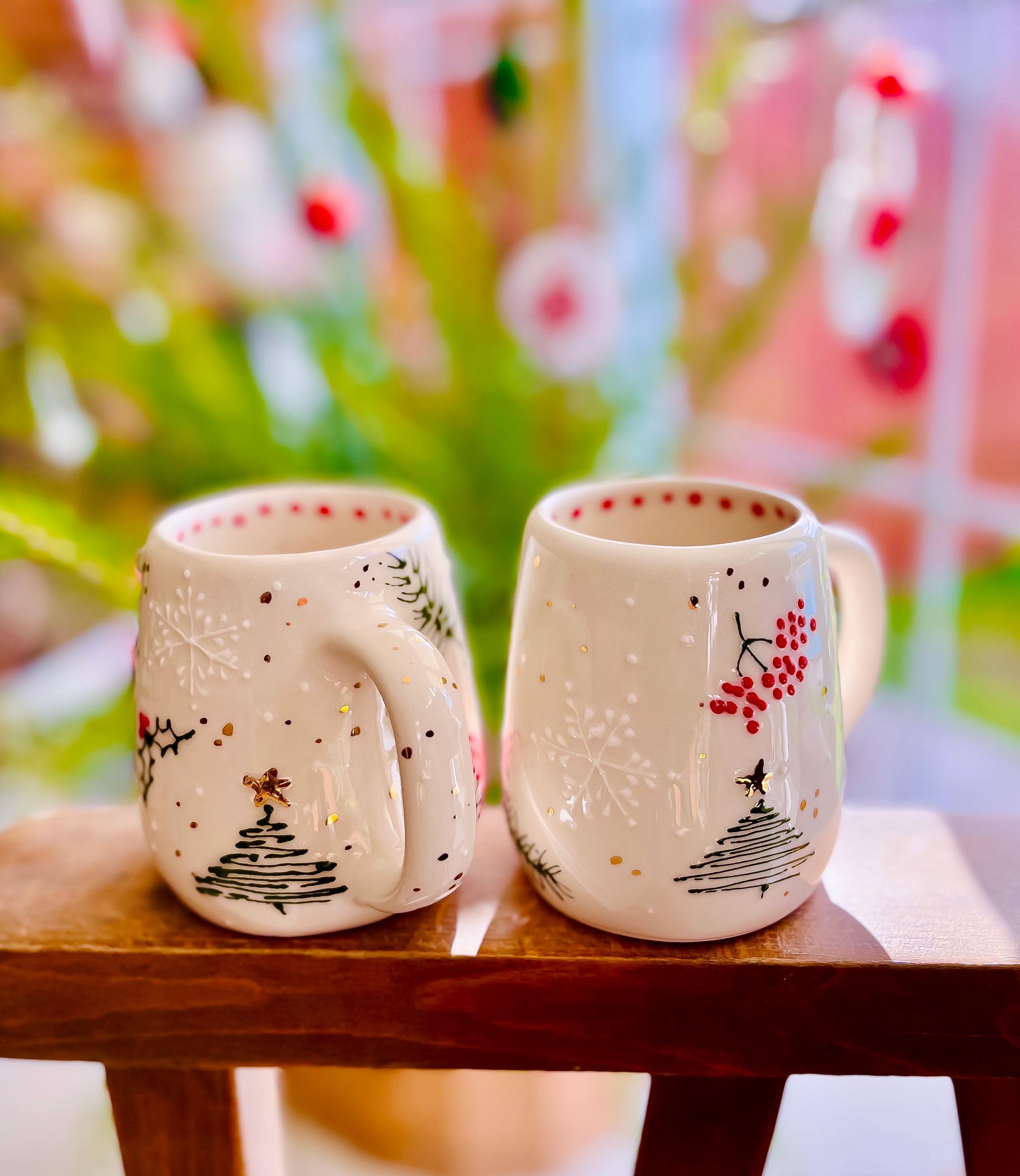 クリスマスデザインマグカップ、手作り陶器カップ - Etsy 日本