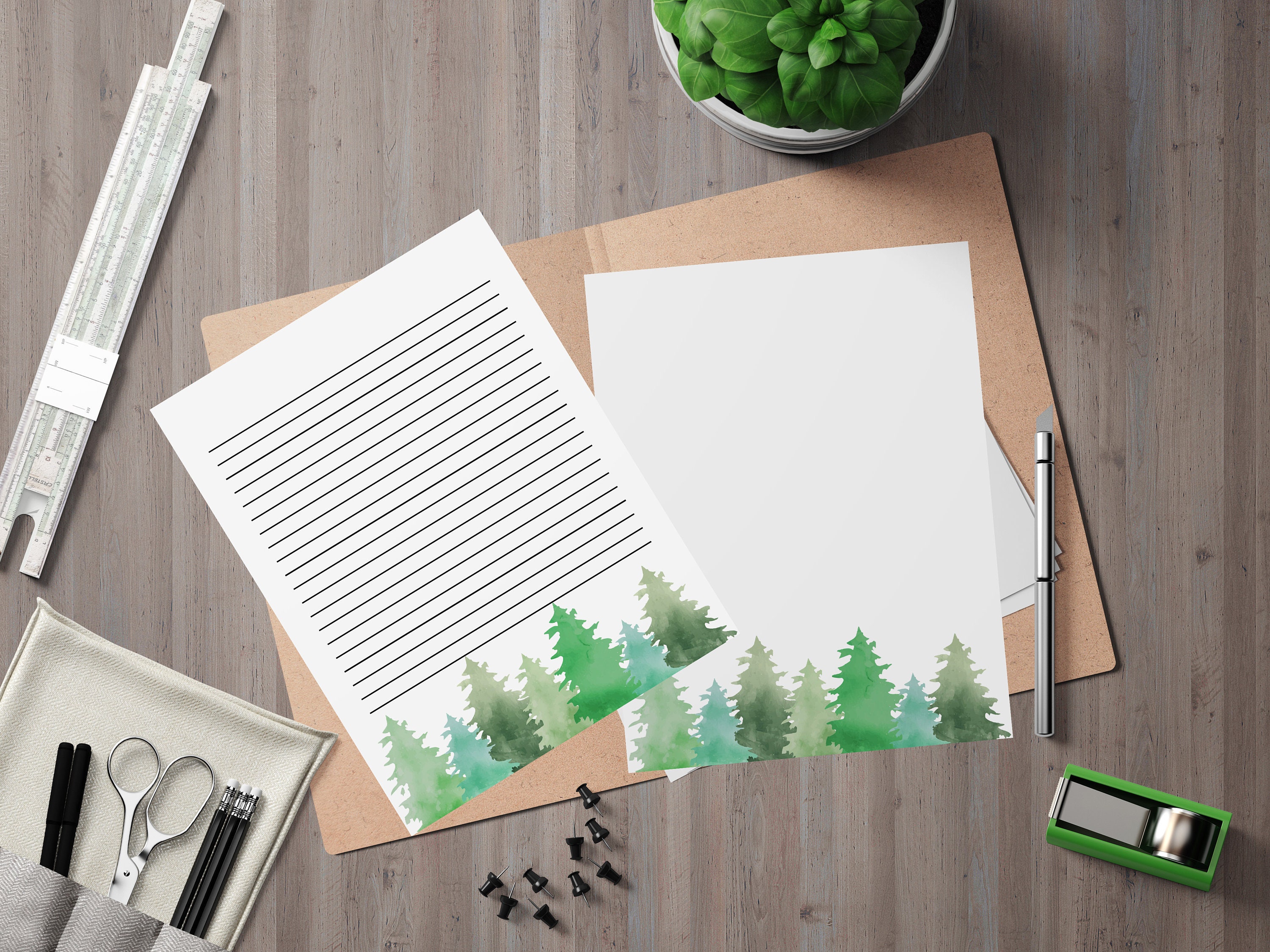 Tree stationery tree stationary printable stationary paper Etsy