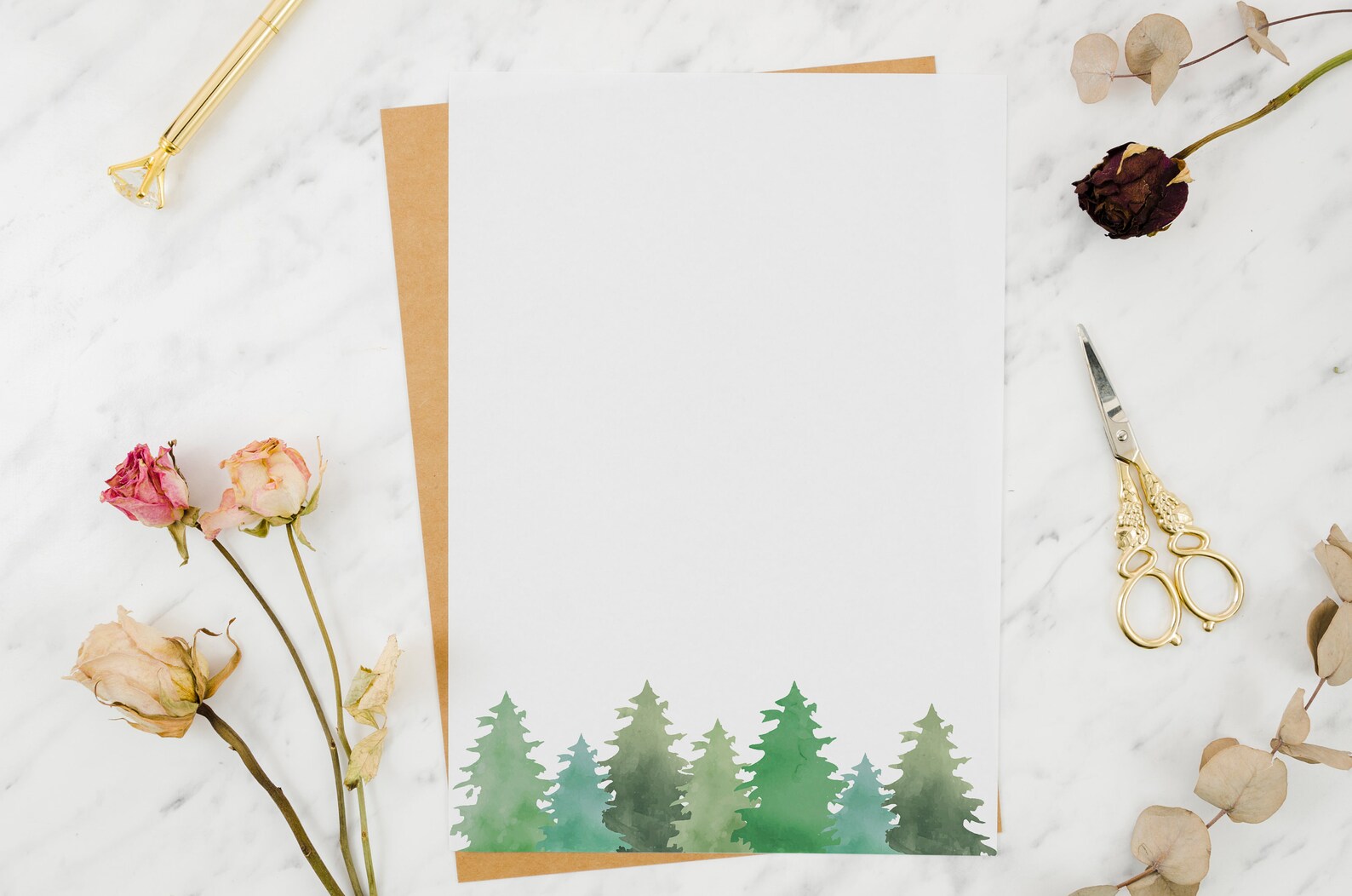 Tree stationery tree stationary printable stationary paper | Etsy