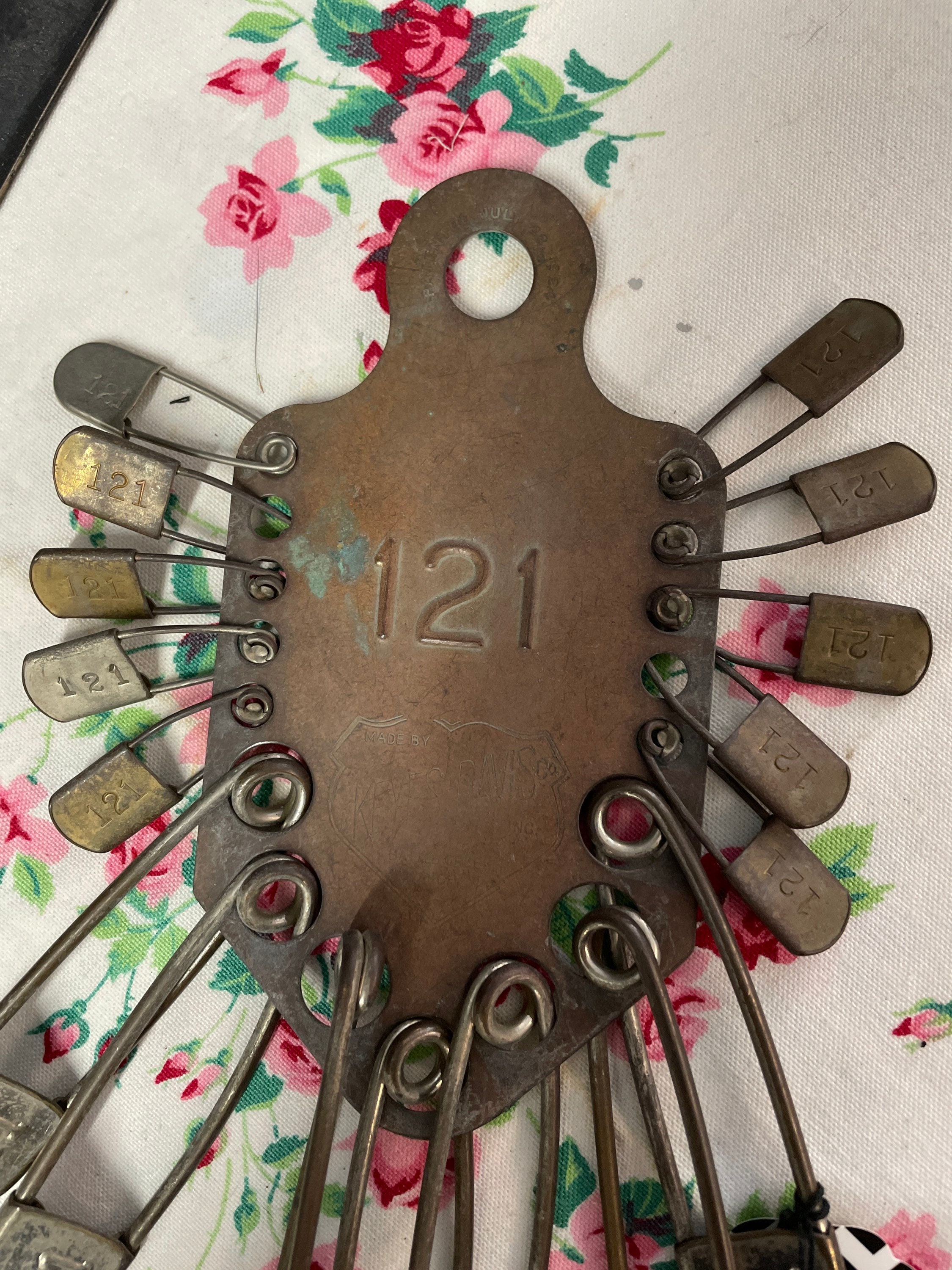 Antique vintage 1924 laundry pins set brass hotel laundry Etsy