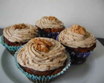 Receta de cupcakes de café y nueces