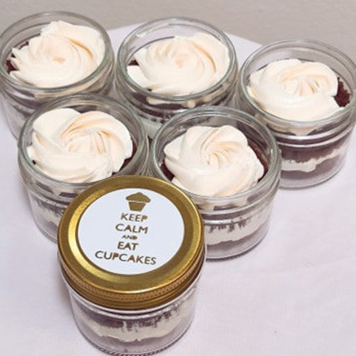 Cupcakes In A JarMason JarsChocolate Vanilla Cupcakes4oz Etsy