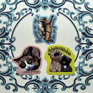 Silly Little Cats Vinyl Stickers