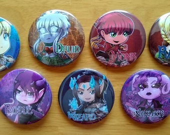 RPG Classes: Ladies - Buttons