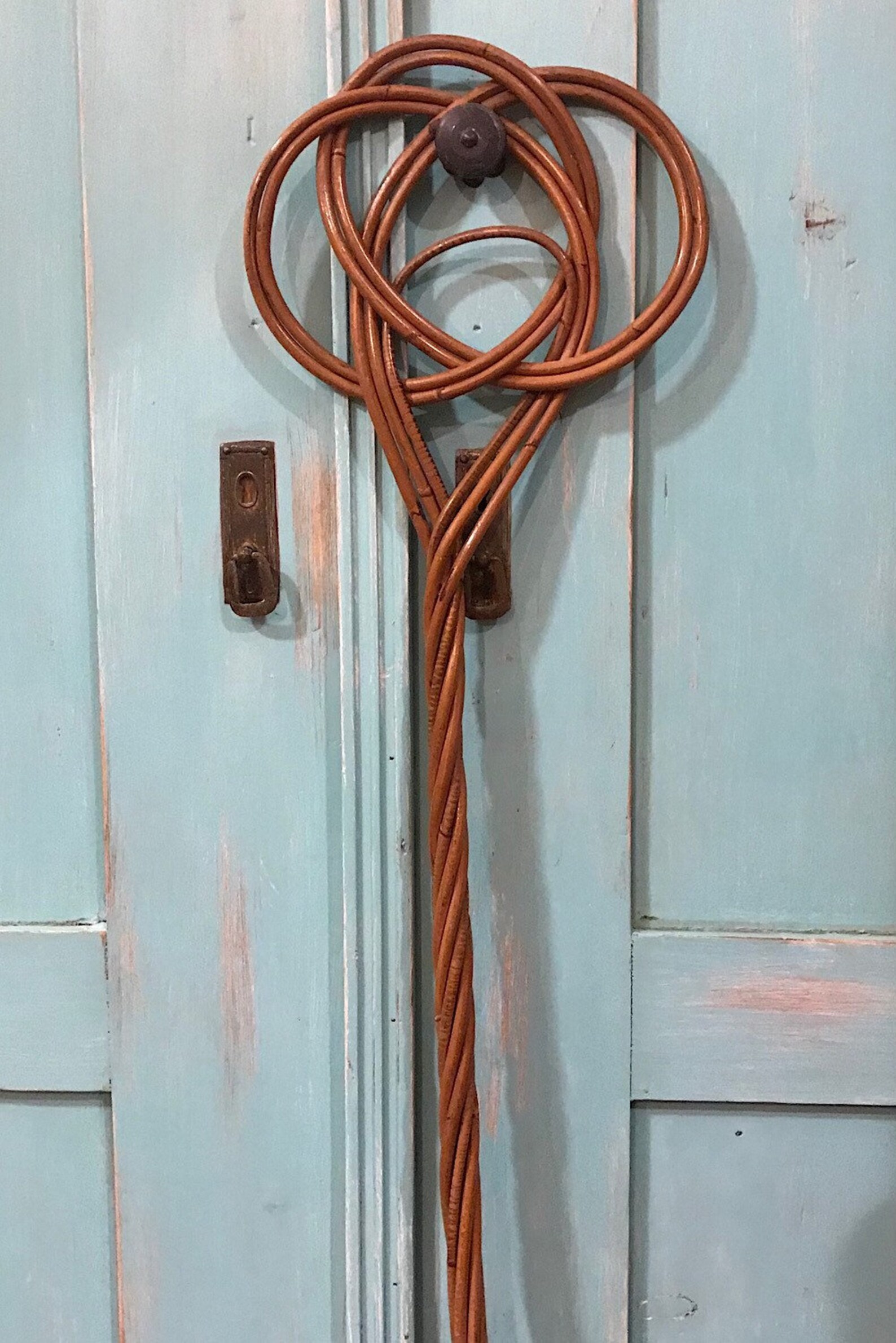 Vintage French Rug Beater Woven Rattan Bamboo Carpet Beater Etsy