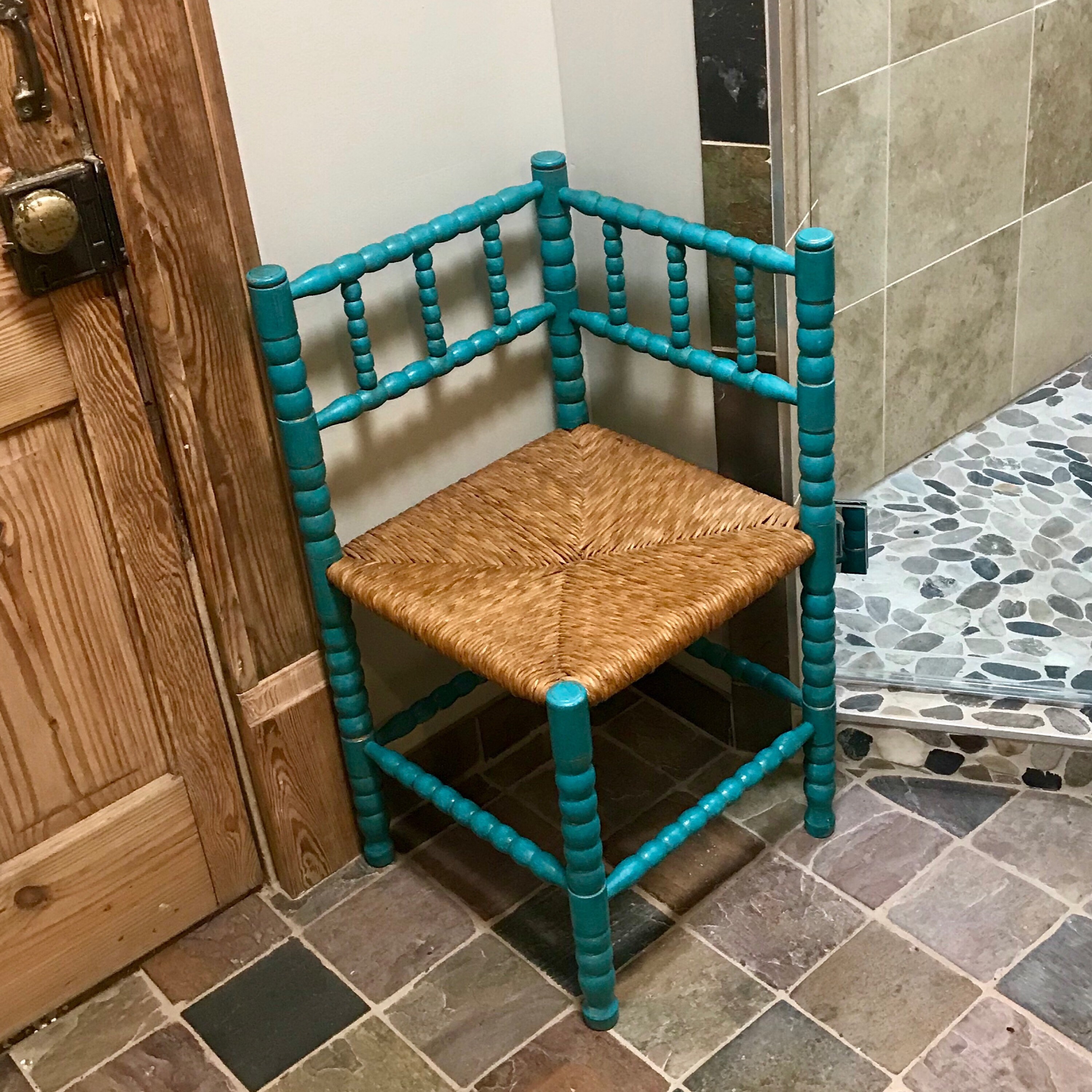 Vintage French AntIque Corner Chair Chalk Painted Antique Etsy