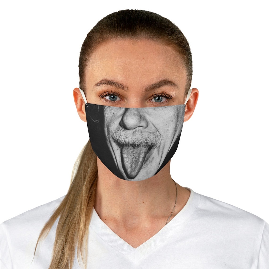 Albert Einstein Tongue Face Mask Funny Realistic 3D Mask Etsy