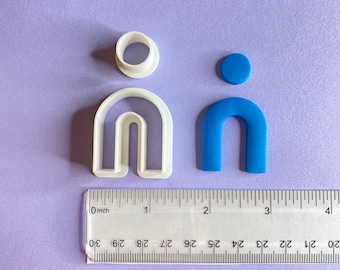 Wide Rainbow Arch & Circle SET Polymer Clay Cutter | Earring Jewelry Making Sets | 1.25 Wide Rainbow Arch and 0.5 Inch Circle