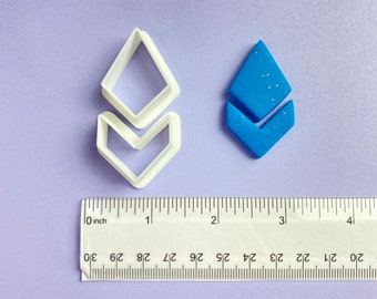 Kite and Chevron SET Polymer Clay Cutter | Earring Jewelry Making Sets | 1 inch Wide Chevron AND 1.25 inch Tall Kite