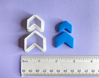Tall Chevron SET Polymer Clay Cutter | Earring Jewelry Making Sets | 0.75 inch Tall Chevron AND 1 inch Tall Chevron