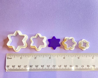 Rounded Six Point Star Polymer Clay Cutter | Earring Jewelry Making