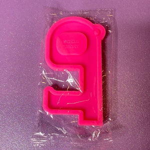 Door Opener Button Pusher Hook Silicone Mold Shiny | 1.9 Inches x 4.2 Inches