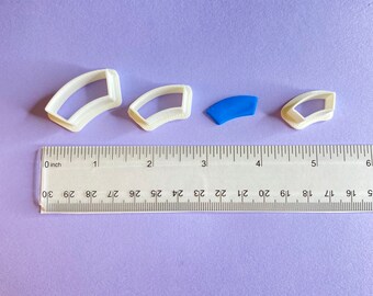 Cortador de arcilla de polímero rectángulo curvo / Fabricación de joyas de pendientes