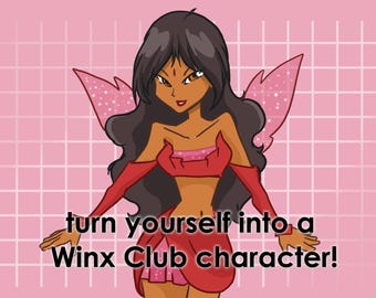 Customized Fairy Portrait / Turn Yourself into a Fairy Custom Cartoon Drawing (inspired by Tinkerbell/Winx Club/Other Magical Girls)