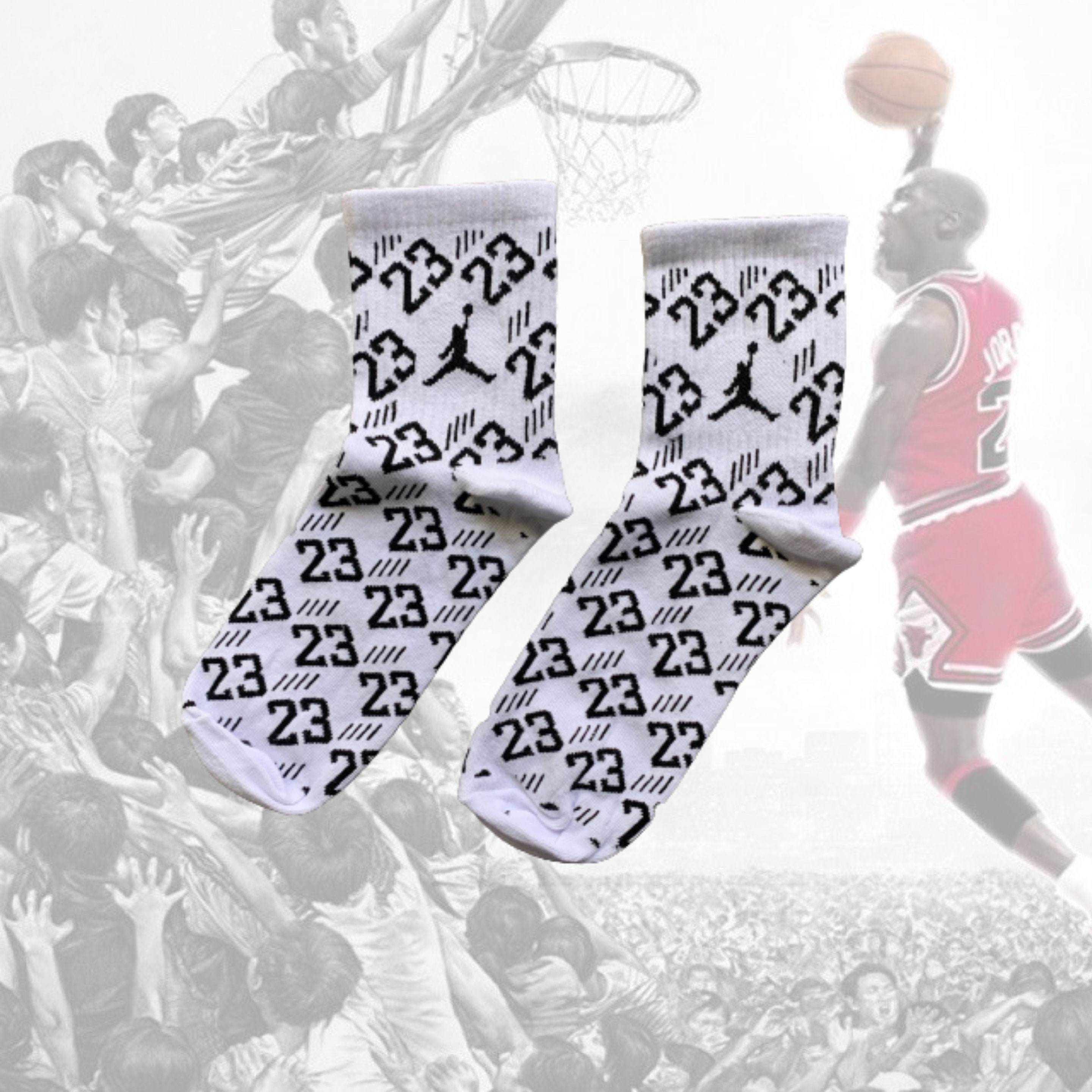Air Jordan Designed Socks 23 Michael Jordan Basketball Etsy