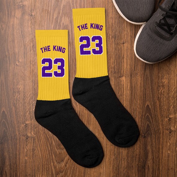 Lebron James 23 Socken Premium Nba Socken Lakers Basketball Etsy