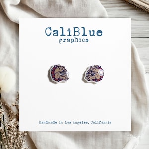 Funny Bulldog Head stud earrings, Bulldog mascot earrings, Cartoon character earrings, Fun Earrings