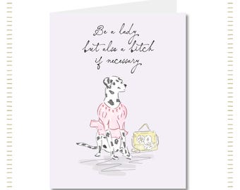 Feminist Dog Greeting Card: Empowerment Stationery with Envelope