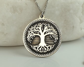 Tree of Life Necklace , Antique Goddess necklace, Everyday Medallion Necklace , Spiritual New Job Gift