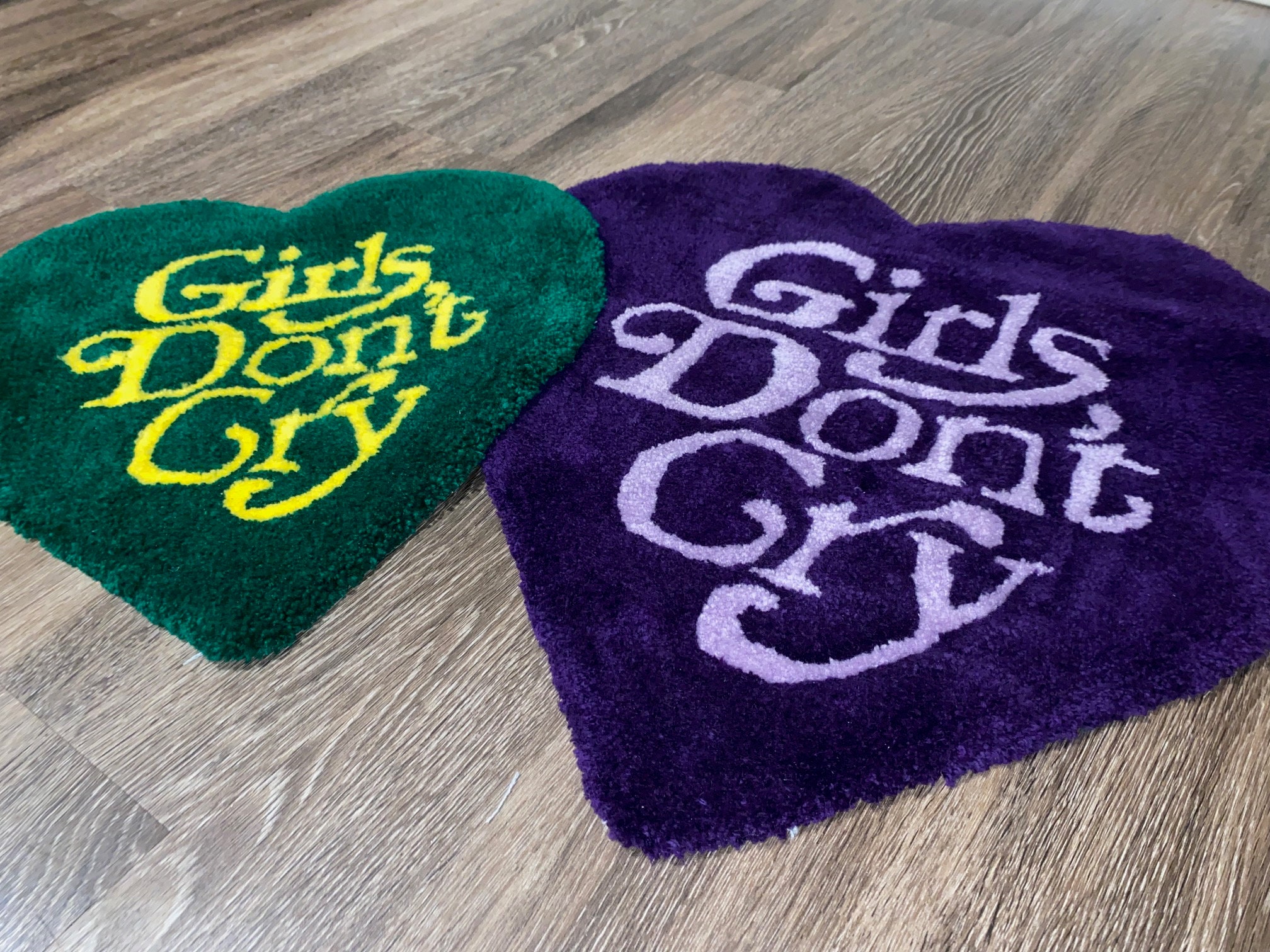 Girls Dont Cry Rug Custom Rug Handmade Rug Heart Shape Etsy