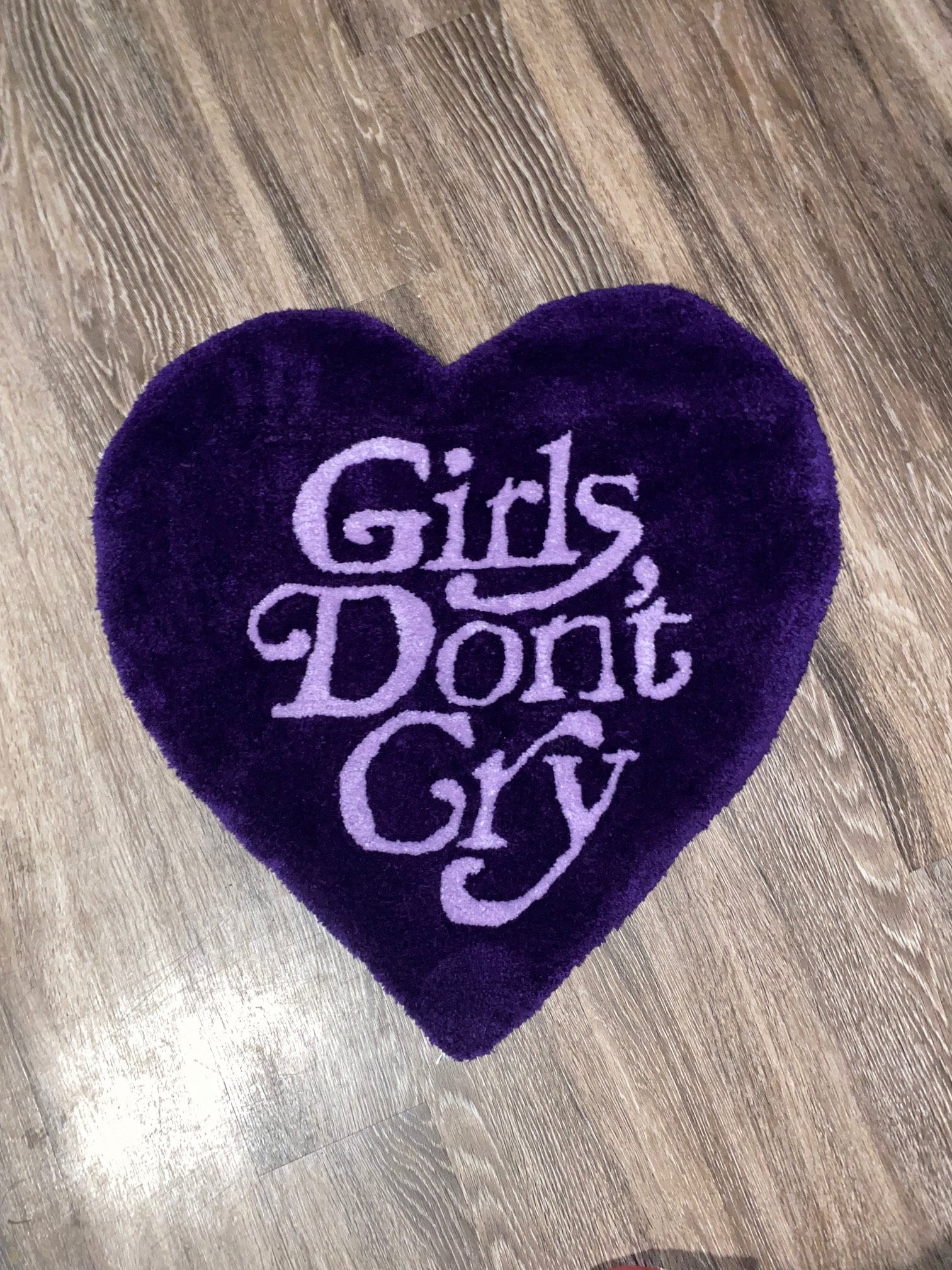 Girls Dont Cry Rug | Custom Rug | Handmade Rug | Heart Shape Rug